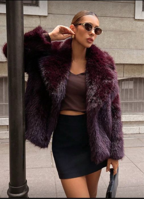 Еко палто , красиво и топло, с невероятна мекота и стилна кройка , бор