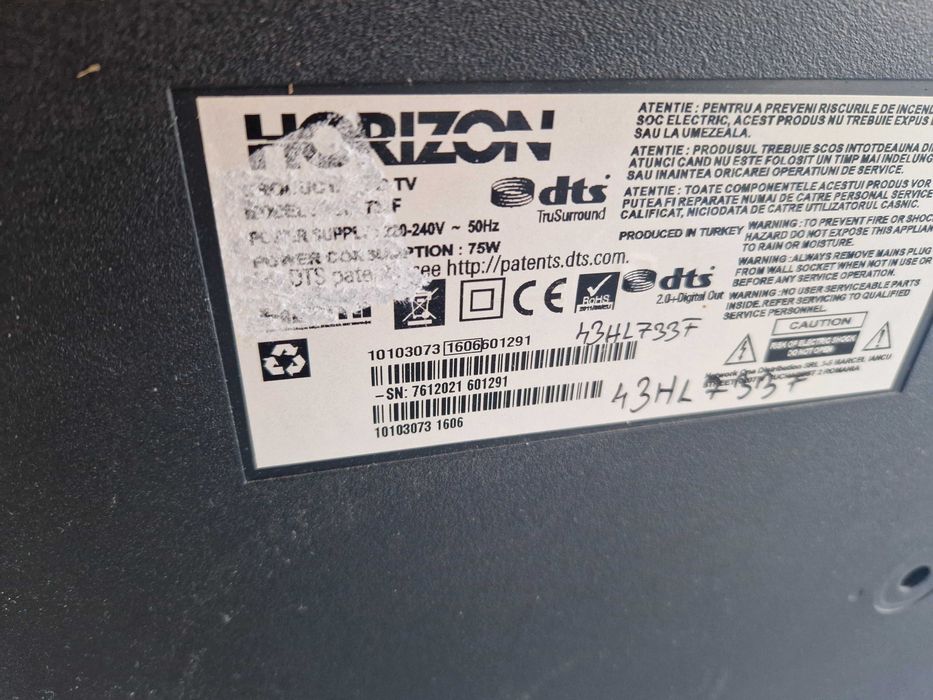 Televizor defect leduri LED Smart Horizon, 109 cm, 43HL733F, Full HD