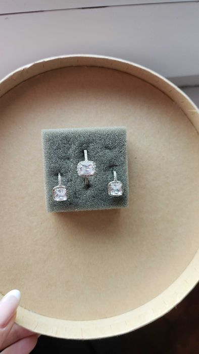 Сребърни бижута обеци и пръснен 49мм