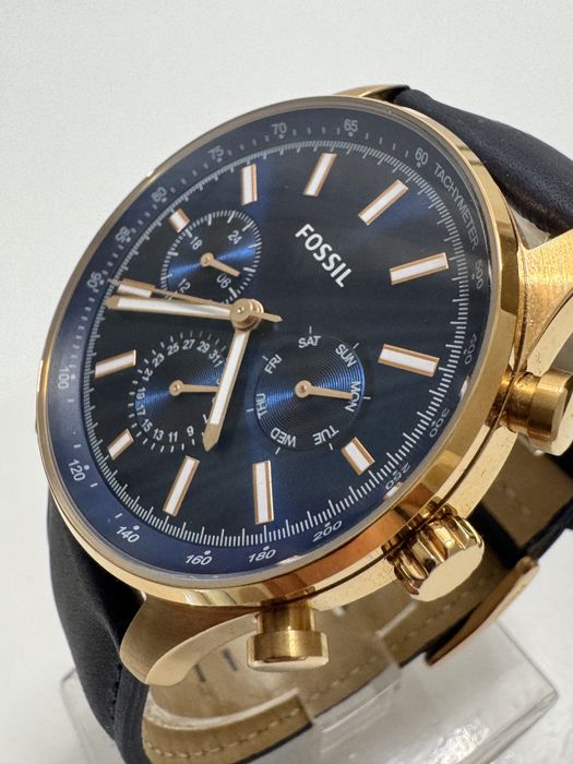 Ceas Fossil Sullivan gmt calendar. Aur roz