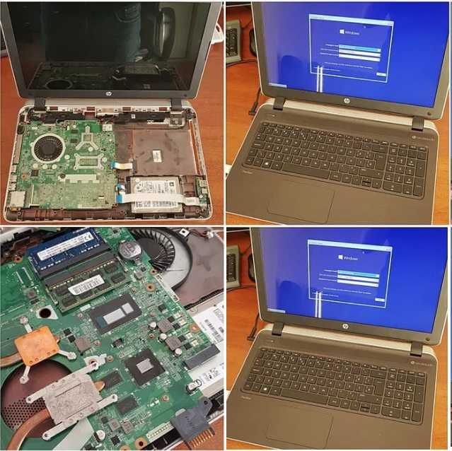 Instalare windows+ Montare calculator , curatare praf -pasta