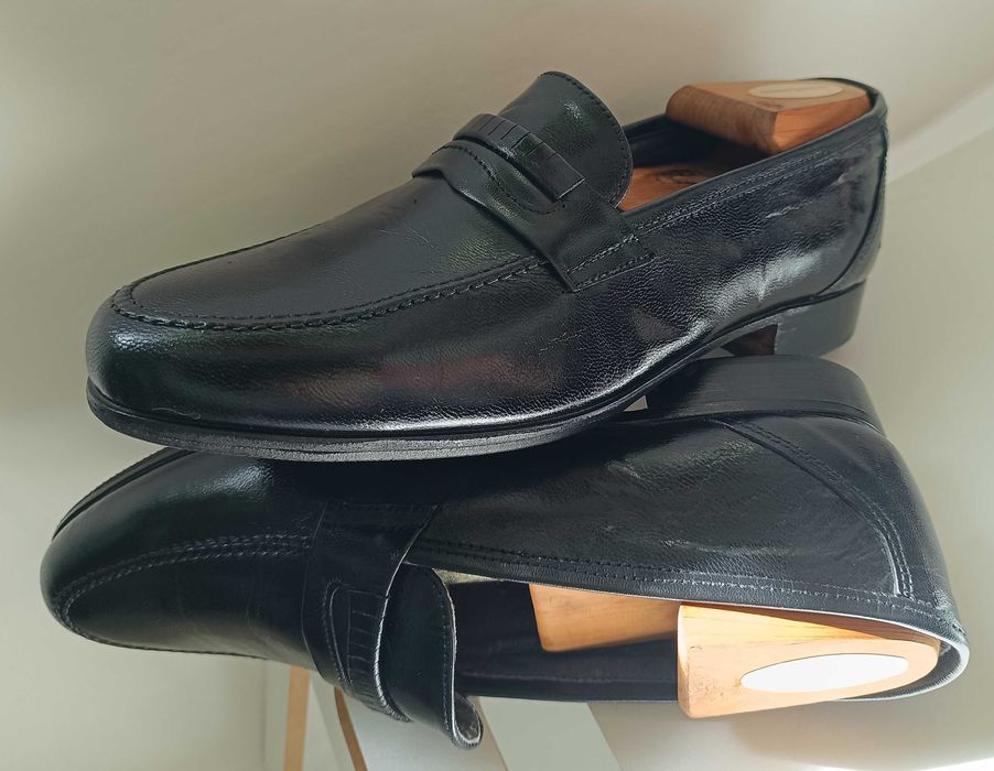 Pantofi loafer de lux 39.5 40 lucrati manual VARESE piele nat. Vibram