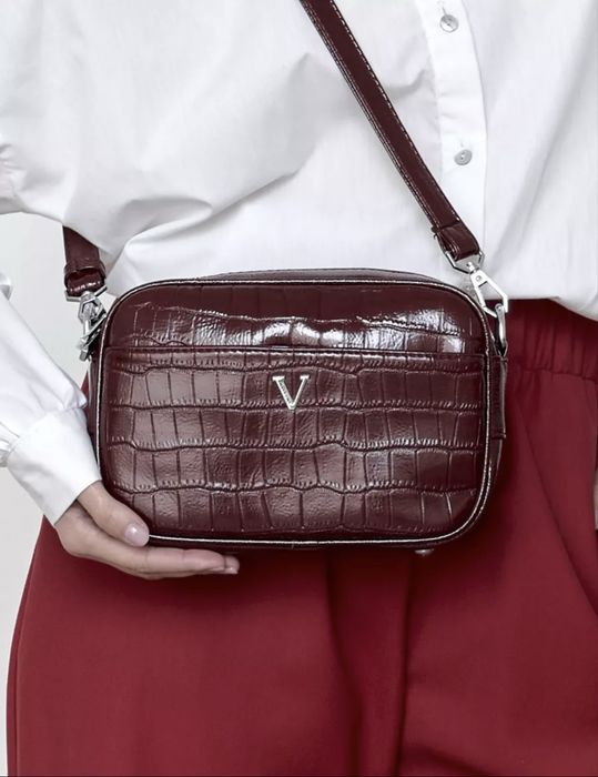 Сумка через плечо винно-красный