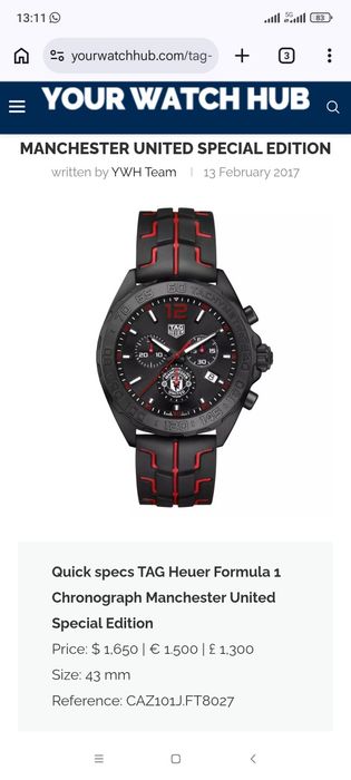 Tag Heuer Manchester United Formula 1