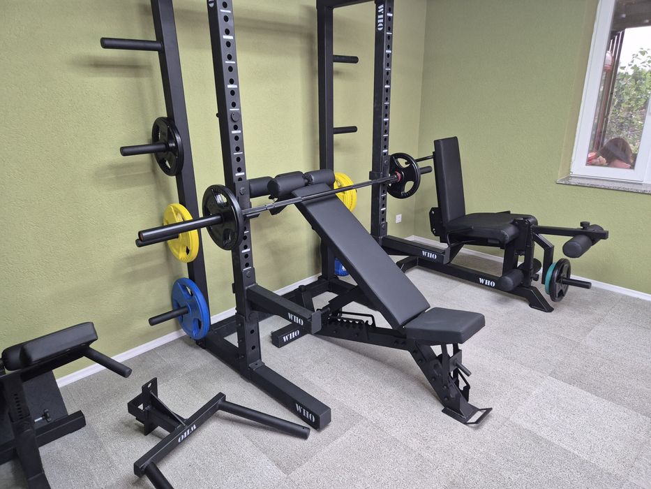 aparate fitness piept umeri picioare brate lombari spate crosfitt presa picioare gambe tibie fandari bulgaresti  statie rack power rack fesieri