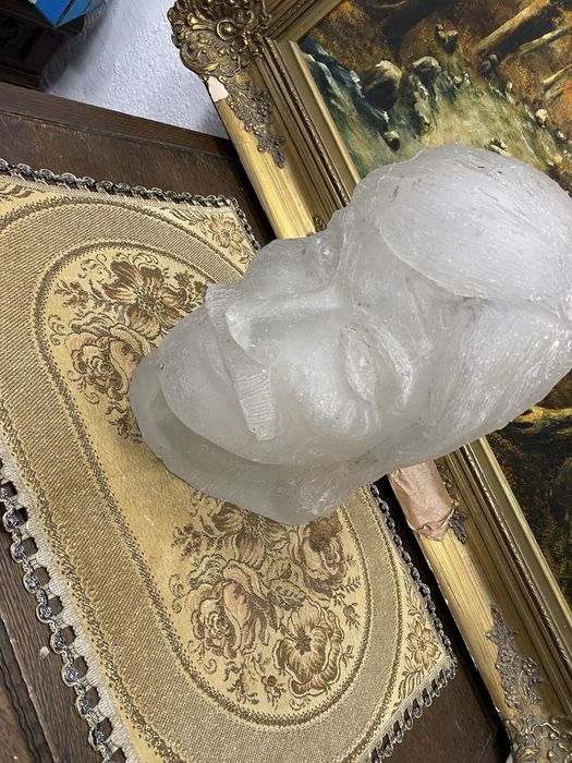 Винтидж стъклена скулптура глава мъж 1970 Германия