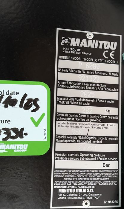 Jib carlig fix manitou 6000kg atasament nou detinem certificat CE
