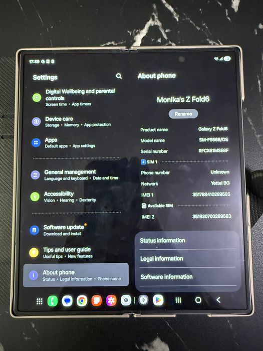 Samsung Z Fold 6 Silver 12GB RAM 512GB памет
