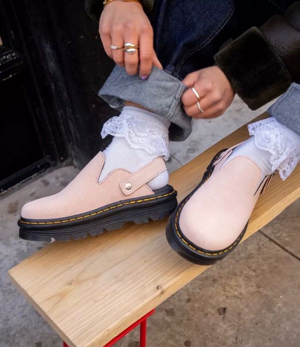 Dr. Martens Zebzag platform mules - powder pink