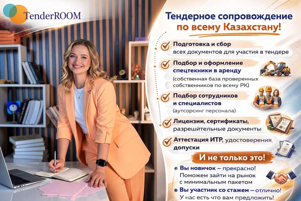 Тендерное сопровождение по всему Казахстану