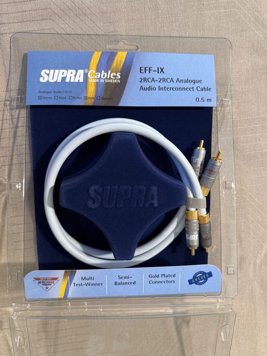 Supra EFF-IX стерео аудио кабел RCA - 0,50 метра.