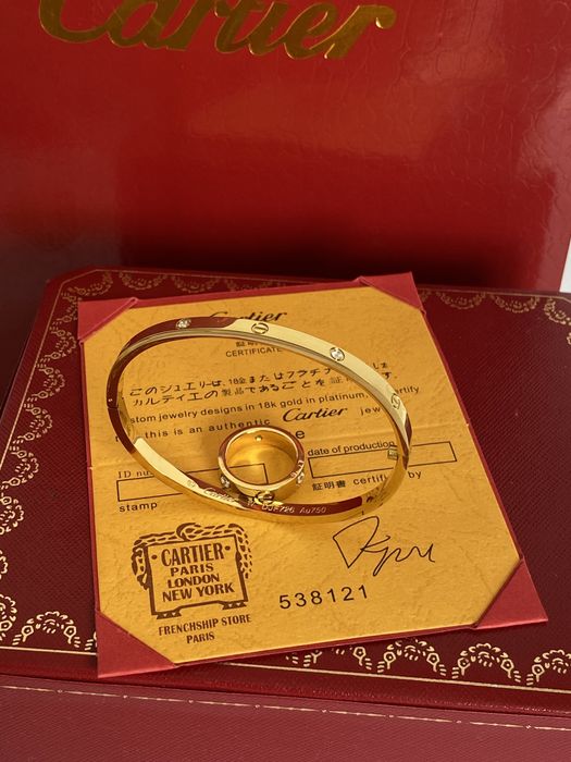 Brățară Cartier LOVE 17 Gold 750 Slim cu Diamante