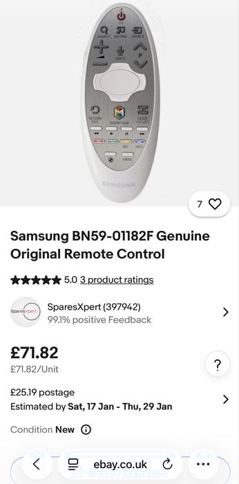 Дистанционно за телевизор Samsung BN59-01182F