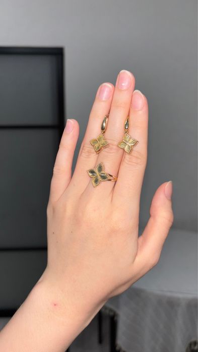 Золотой комплект  Van Cleef проба 585