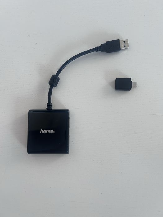 USB хъб Hama 4 порта - USB 3.2 Gen1 (5 Gbit/s) с USB-C адаптер