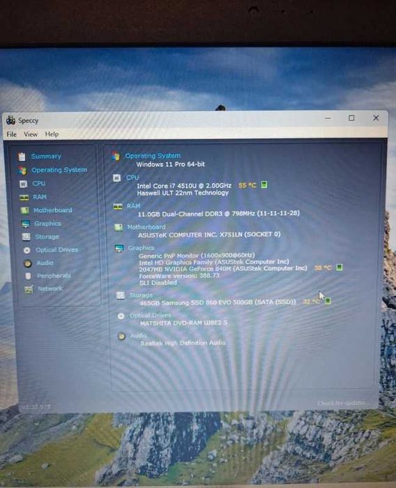 ASUS X751LN – i7-4510U, 12GB RAM, SSD 500GB, GT 840M | Laptop 17.3” puternic pentru muncă și multimedia
