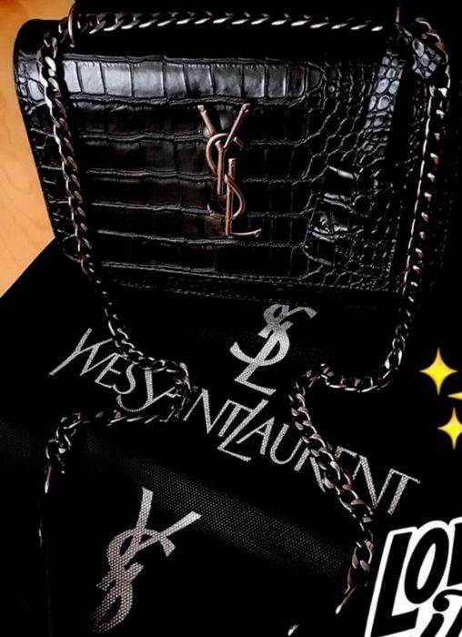 Geanta damă aysl,model croco, logo metalic argintiu, saculet, etichetă