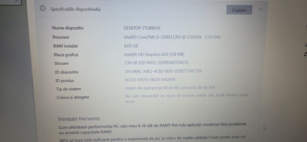 Laptop Lenovo i5-7200U