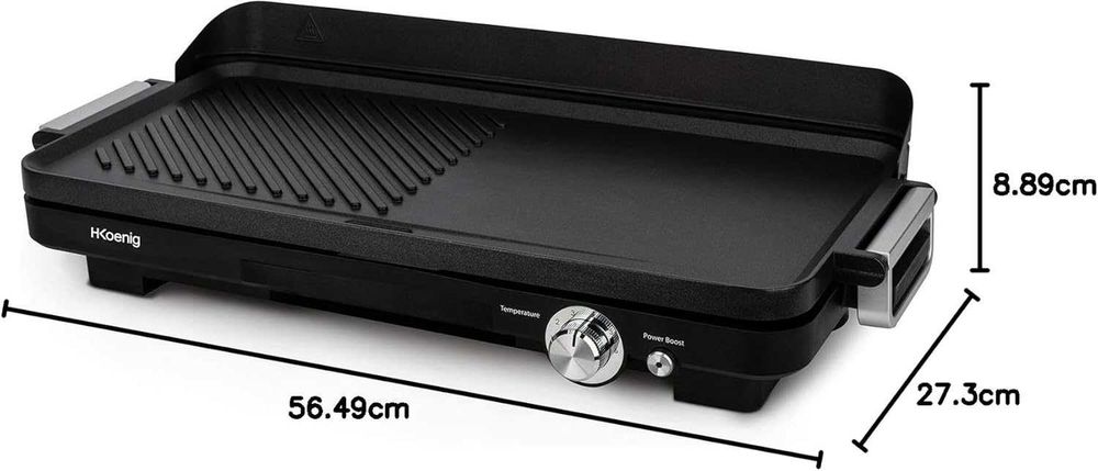 Електрически скара с грил и плоча H.Koenig GRX330, 1800W, НОВО