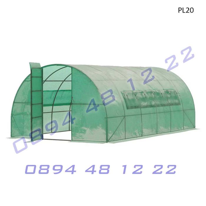 Оранжерия подвижна градина зелена UVзащита найлон армиран парник тунел