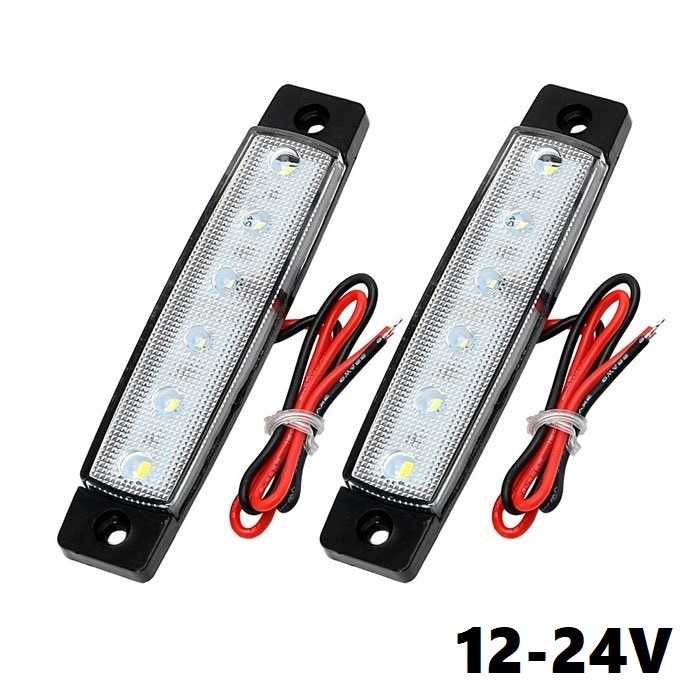 Габарит диоден 6 LED 12/24V - Червен / Бял / Жълт