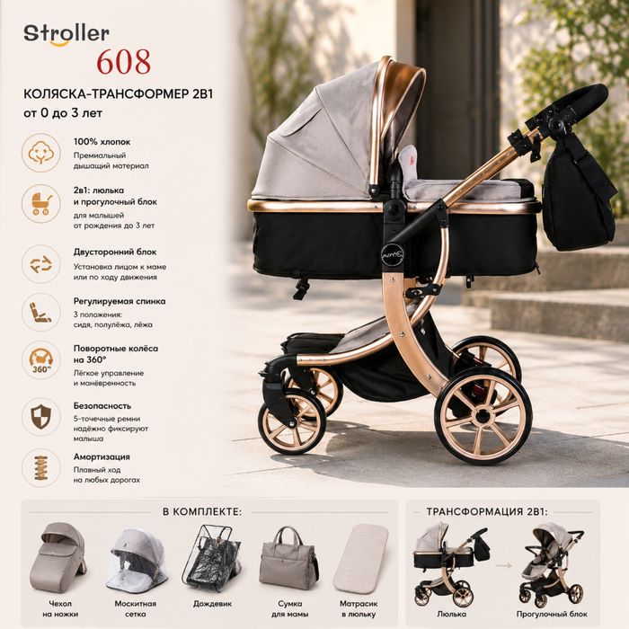 Коляска Aimile 608 2в1  Новая, в коробке.
