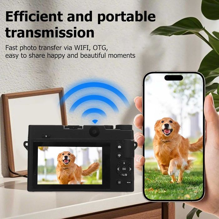 75MP 4K Digital Camera with 18x Optical Zoom, WiFi HD Video Camera for Photography with 3 Inch LCD Screen & Instant Transfer, Дигитален фотоапарат