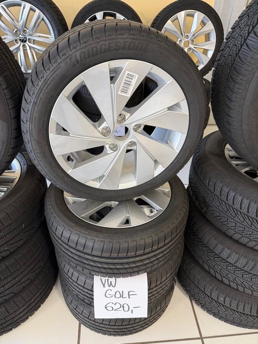 Jante originale  vw golf 16”+anvelope 205.55.16 Continental iarna NOI