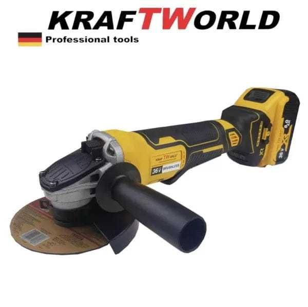 Акумулаторен ъглошлайф  WerkBull 36V 8,0 Ah + приставка за рязане 30см