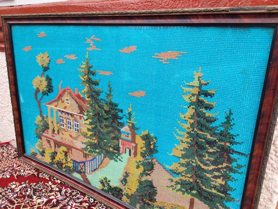 Tablou lucrat manual, 60+ ani vechime