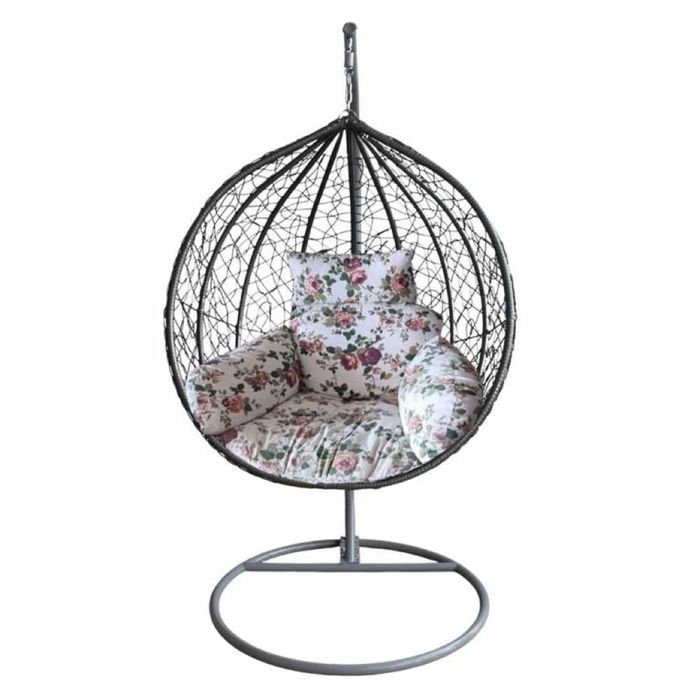 Луксозна градинска люлка тип гнездо бяла и сива