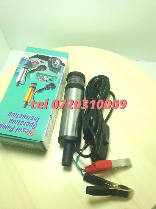 Pompa Electrica De Transfer Electrica Vehicul Submersibila 12V 12 L / Min , 38Mm , Mutare Co Alimentare 12V Auto Conform Specificatiilor Din Titlu