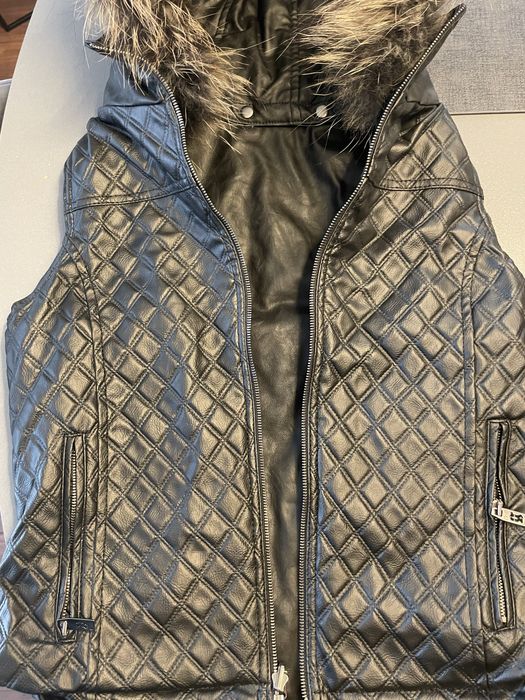 Кожен елек двулицев