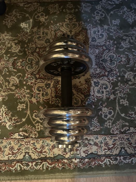 одна гантель.