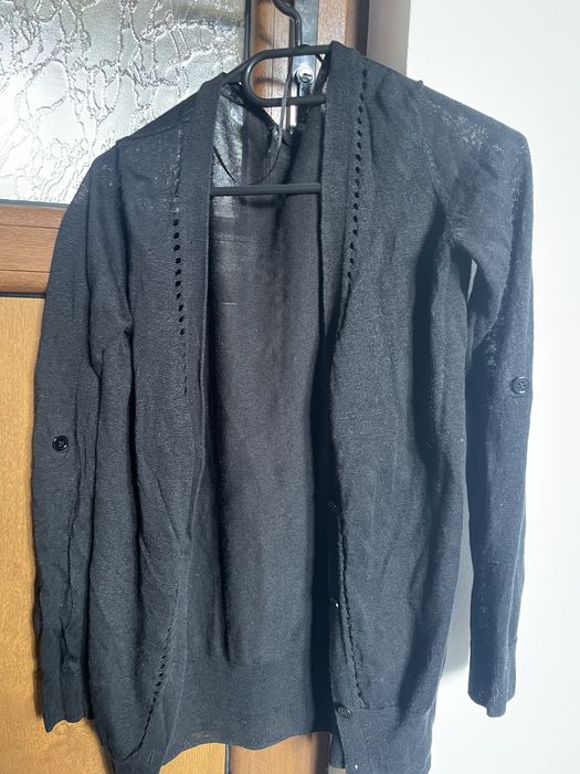 Cardigan Negru Subțire de Vară / Toamnă cu Mâneci Reglabile
