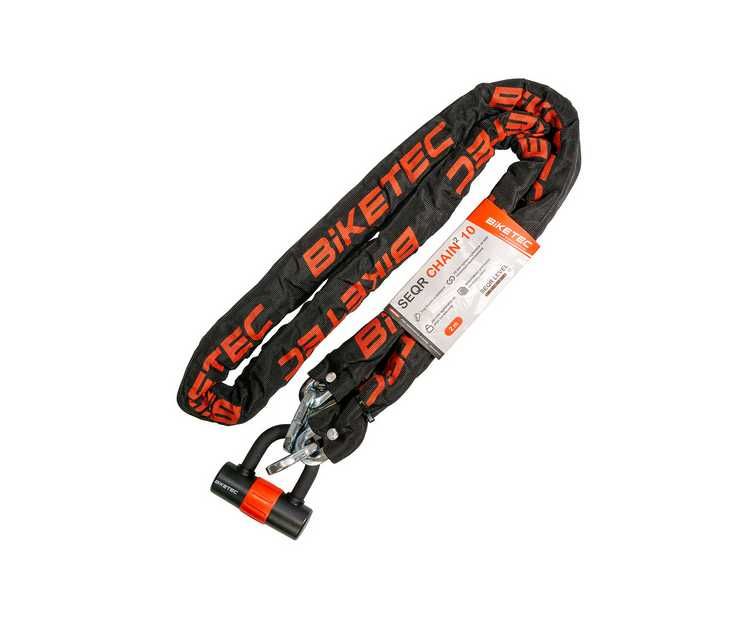 Lant Antifurt moto NOU 2m Biketec SEQR Chain 10mm (Moto/ATV/UTV/MTB)