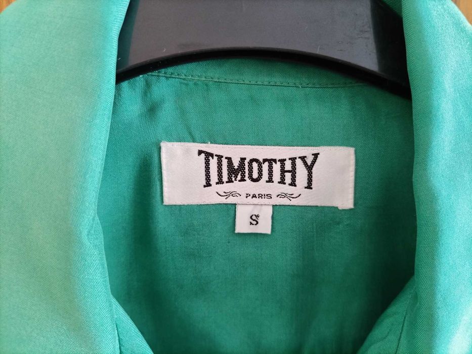 Camasa Timothy Paris, din matase de culoare verde, mar S, in stare exceptionala