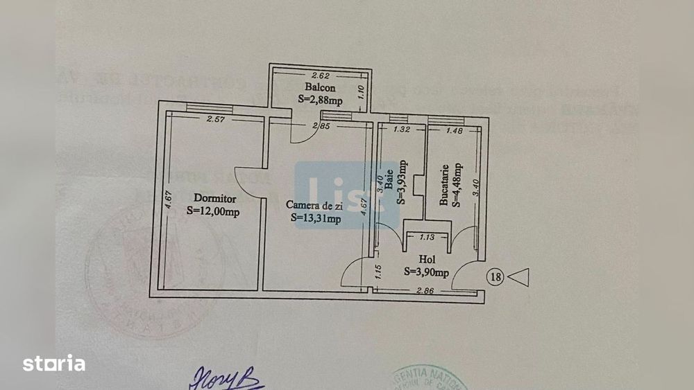 2 camere semidec | 38 mp | Centrală proprie | Mobilat | Zona Doraly