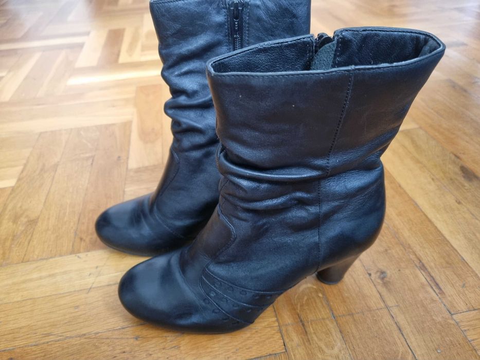 Дамски черни кожени боти Кларкс Clarks