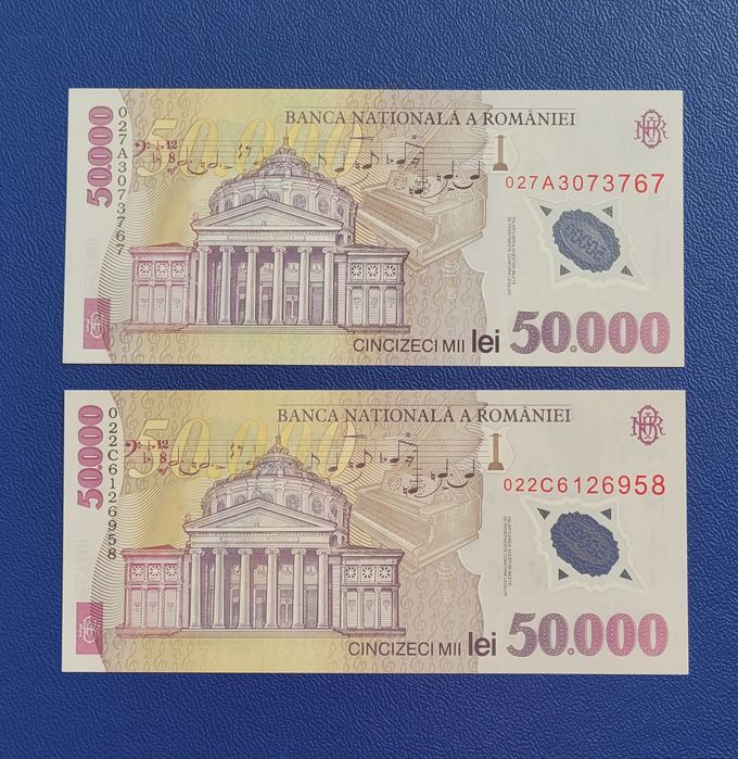 Bancnota 50000 lei 2002 unc bani vechi