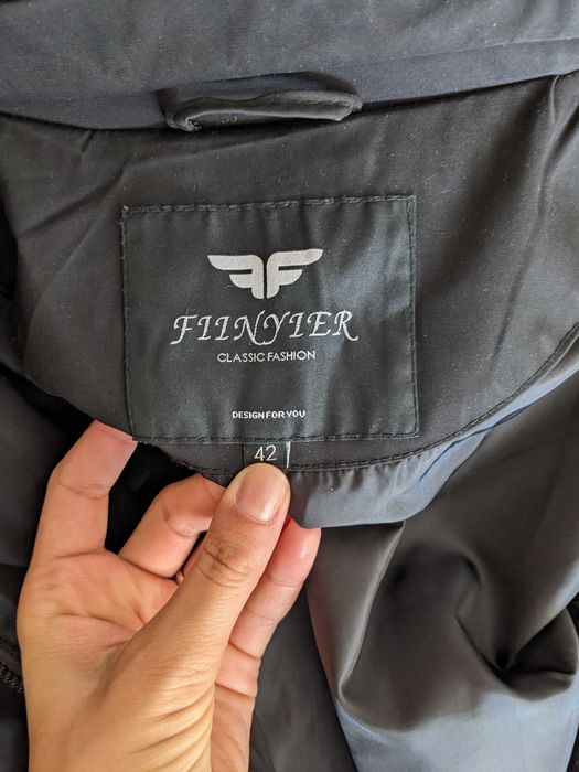 Зимно яке с качулка с естествен косъм р-р S