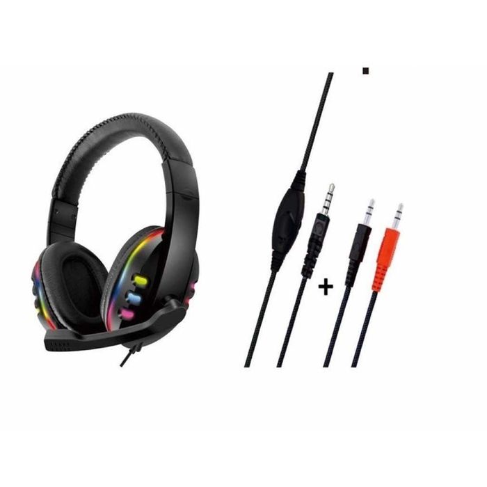 Жични слушалки с микрофон и светлинни индикатори при пускане