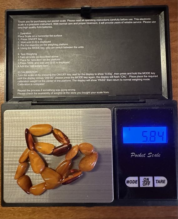 Старинна огърлица от необработван кехлибар и гривна