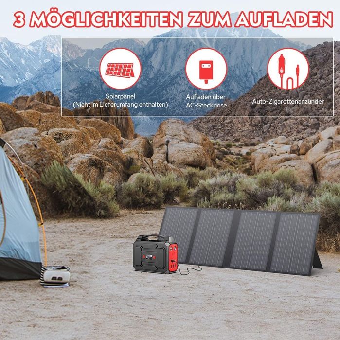 Statie Portabila încărcare 27000 mAh cu priza Panou Solar - Nou !