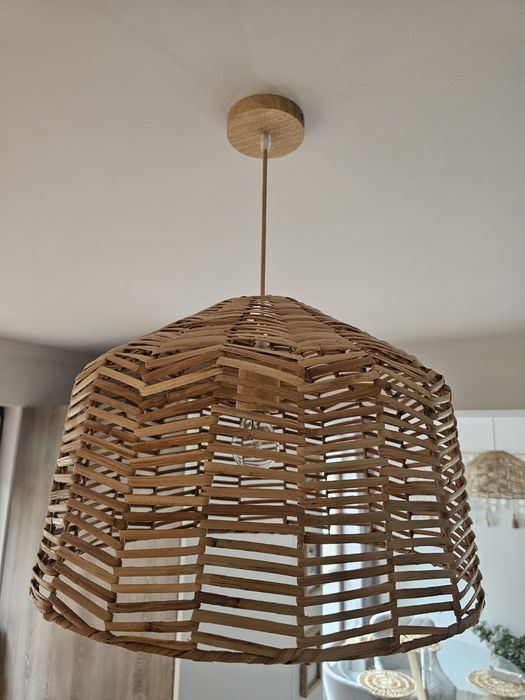 IKEA Lustra abajur ratan lemn NOU