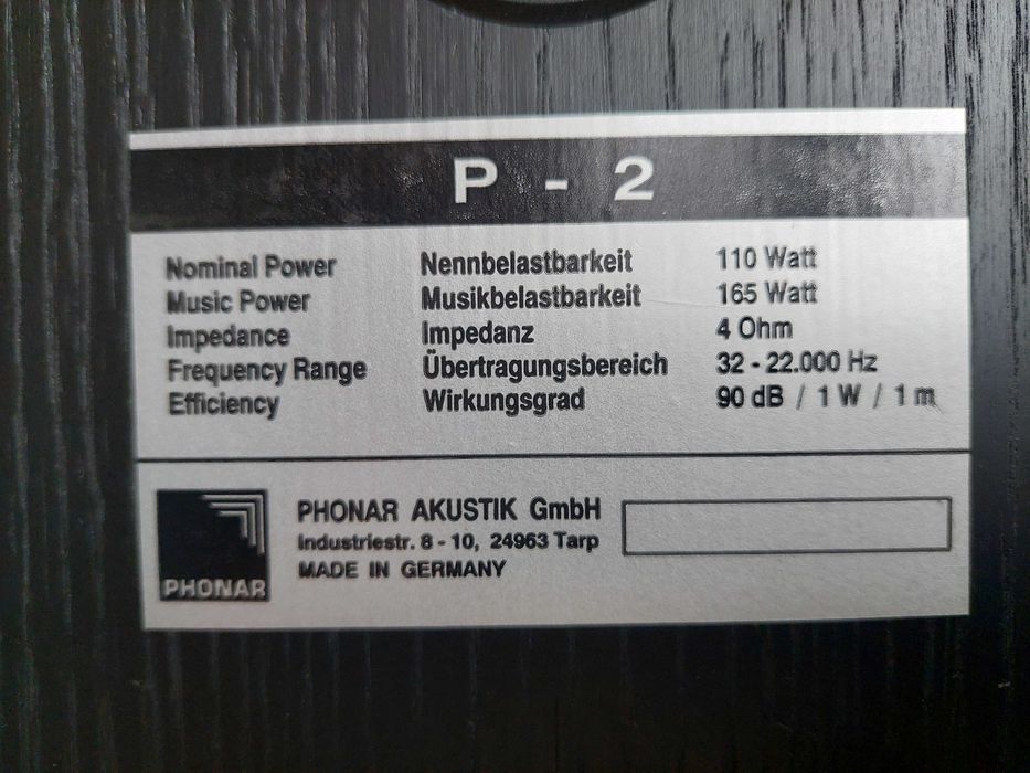 Phonar Akustik P-2, Boxe standfloor