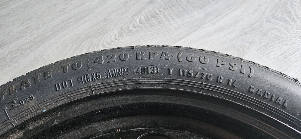 Roată de rezervă OPEL ASTRA J R16 Slim originala nefolosita 5x115x70,3