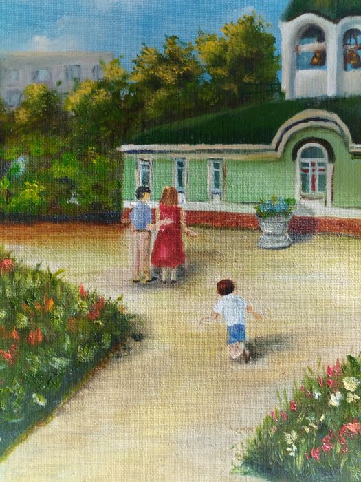 Храм. Картина маслом