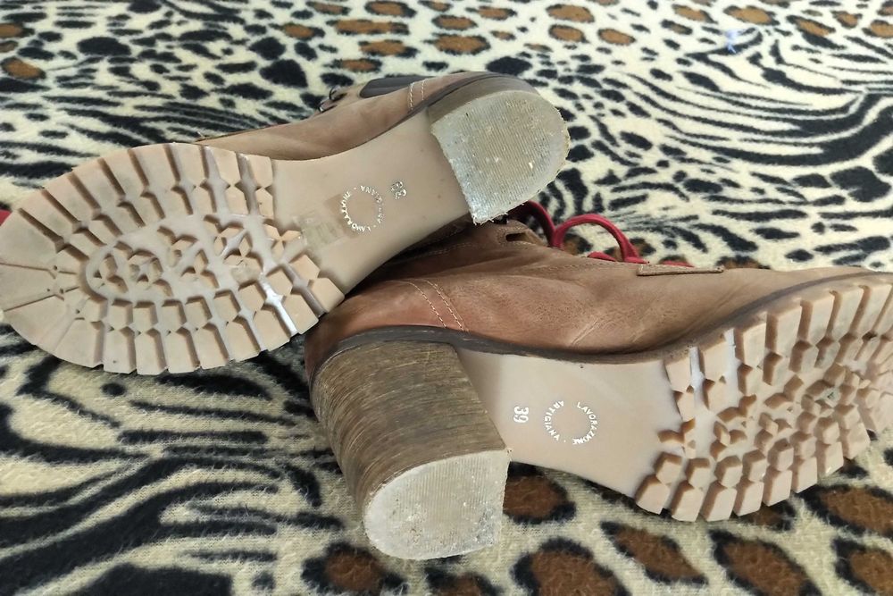 Намалени - Боти SANSIBAR на ток, естествена кожа