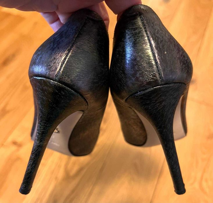 Musette, Stiletto gri,negru,marime 36